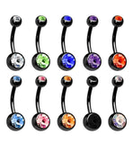 10PCS Surgical Steel Rhinestone Belly Button Piercing Set