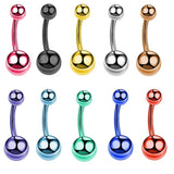 10PCS Surgical Steel Rhinestone Belly Button Piercing Set