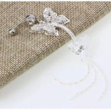 Long Rhinestone Tassel Belly Button Piercing Surgical Steel Navel Piercing