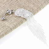 Long Rhinestone Tassel Belly Button Piercing Surgical Steel Navel Piercing