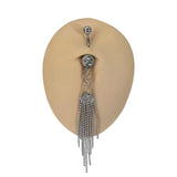 Long Rhinestone Tassel Belly Button Piercing Surgical Steel Navel Piercing