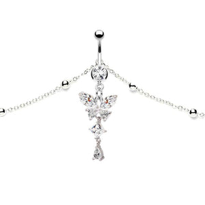 CZ Butterfly Dangling Belly Chain Body Piercing Jewelry