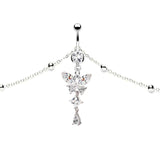 CZ Butterfly Dangling Belly Chain Body Piercing Jewelry