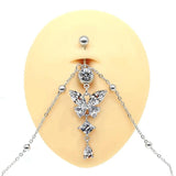 CZ Butterfly Dangling Belly Chain Body Piercing Jewelry