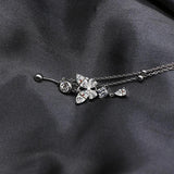 CZ Butterfly Dangling Belly Chain Body Piercing Jewelry