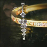 Rhonestone Grapes Pendant Belly Piercing Ring G23 Titanium Dangle