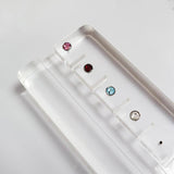 F136 Titanium 14G Petal Shaped CZ Belly Button Curved Rod Belly Ring