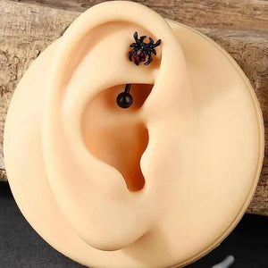 Spider Lip Ring Halloween Gothic Surgical Steel Jewelry