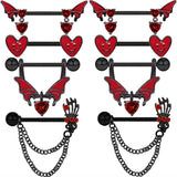 Red Bat Nipple Piercing Set 14G Sexy Spider Nipple Ring Pack