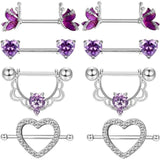 Red Bat Nipple Piercing Set 14G Sexy Spider Nipple Ring Pack