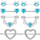 Red Bat Nipple Piercing Set 14G Sexy Spider Nipple Ring Pack