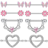 Red Bat Nipple Piercing Set 14G Sexy Spider Nipple Ring Pack