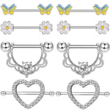 Red Bat Nipple Piercing Set 14G Sexy Spider Nipple Ring Pack