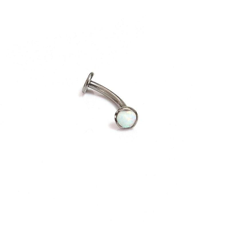 F136 Titanium 14G Opal Petal Belly Button Ring
