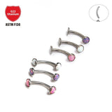 F136 Titanium 14G Opal Petal Belly Button Ring