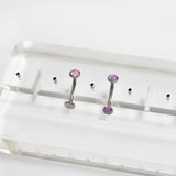 F136 Titanium 14G Opal Petal Belly Button Ring