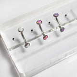 F136 Titanium 14G Opal Petal Belly Button Ring