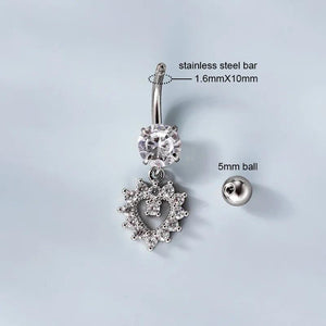 G23 Titanium Belly Rings Barbell Dangle Navel Rings Piercing Jewelry