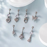 G23 Titanium Belly Rings Barbell Dangle Navel Rings Piercing Jewelry