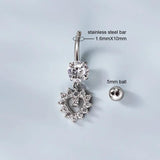 G23 Titanium Belly Rings Barbell Dangle Navel Rings Piercing Jewelry