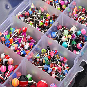 50/100PCS Acrylic Surgical Steel Body Piercing Jewelry Lot Bulk
