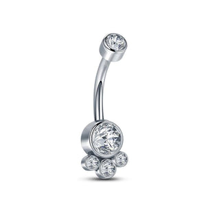 316L Surgical Steel Dangling Belly Button Ring Cubic Zirconia Belly Piercing 14G