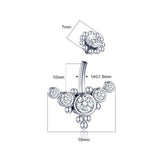 316L Surgical Steel Dangling Belly Button Ring Cubic Zirconia Belly Piercing 14G