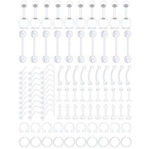 Retainer Plastic Acrylic Straight Curved Piercing Kit