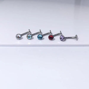 F136 Titanium 14G Czech Zirconia Belly Button Stud Body Piercing