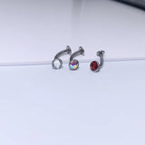 F136 Titanium 14G Czech Zirconia Belly Button Stud Body Piercing