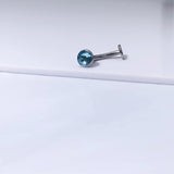 F136 Titanium 14G Czech Zirconia Belly Button Stud Body Piercing