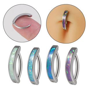 316l Surgical Steel Fire Opal Navel Piercing Belly Button Ring