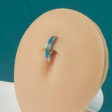 316l Surgical Steel Fire Opal Navel Piercing Belly Button Ring
