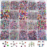 110pc Multicolor Body Piercing Jewellery Mixed Lip Eyebrow Belly Tongue Bar Rin