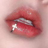 Punk Titanium Steel Cross Lip Ring Closure Heart Earrings