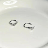 Punk Titanium Steel Cross Lip Ring Closure Heart Earrings