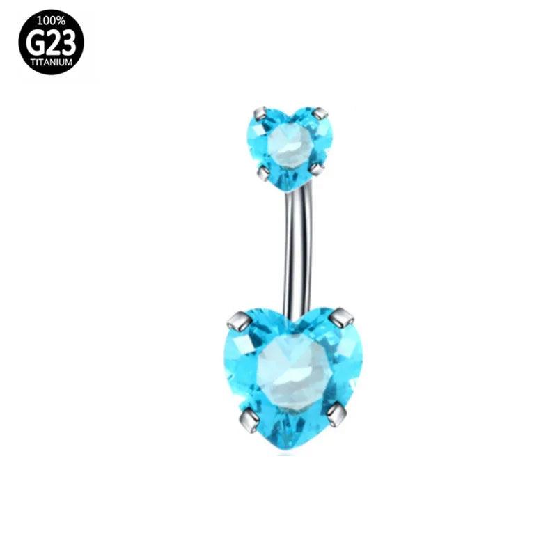 G23 Titanium Crystal Belly Button Piercing Set CZ Navel Ring Bulk