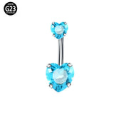 G23 Titanium Crystal Belly Button Piercing Set CZ Navel Ring Bulk
