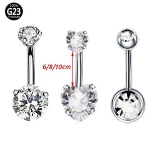 G23 Titanium Crystal Belly Button Piercing Set CZ Navel Ring Bulk