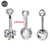 G23 Titanium Crystal Belly Button Piercing Set CZ Navel Ring Bulk