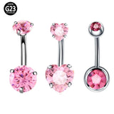 G23 Titanium Crystal Belly Button Piercing Set CZ Navel Ring Bulk