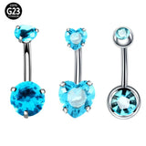 G23 Titanium Crystal Belly Button Piercing Set CZ Navel Ring Bulk