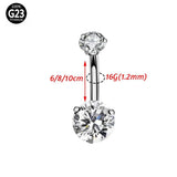 G23 Titanium Crystal Belly Button Piercing Set CZ Navel Ring Bulk