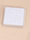 20PCS Nose Studs Ring with Ball Beads Nostril Piercing Jewelry