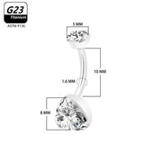 Titanium Belly Piercing Button Rings Earrings 14G Body Jewelry Barbell
