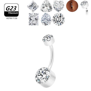 Titanium Belly Piercing Button Rings Earrings 14G Body Jewelry Barbell