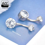Titanium Belly Piercing Button Rings Earrings 14G Body Jewelry Barbell