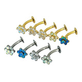ASTM F136 Titanium G23 Opal Flower Belly Ring