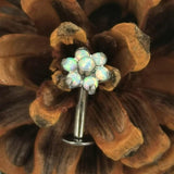ASTM F136 Titanium G23 Opal Flower Belly Ring