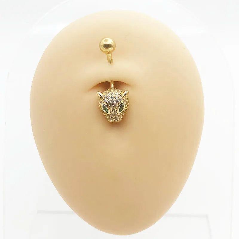 Lion Navel Ring Surgical Steel Belly Piercing